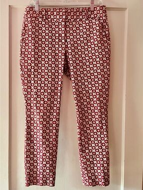 LOFT Red and White Floral-Pattern Girls Leggings